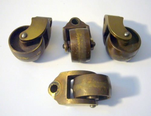Vintage solid brass casters - vintage,