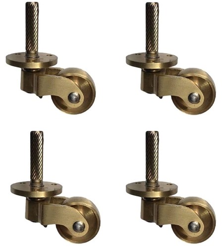 Solid brass 25mm - brass, caster